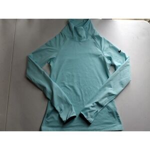 Nike Pro Aqua Blue Mock Neck Long‎ Sleeve Thumbhole Athletic Top Women's Medium